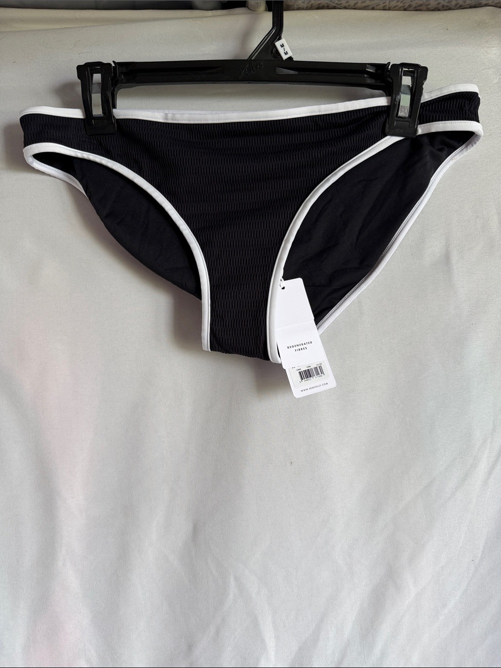 Seafolly Black Bikini Bottom with White Trim